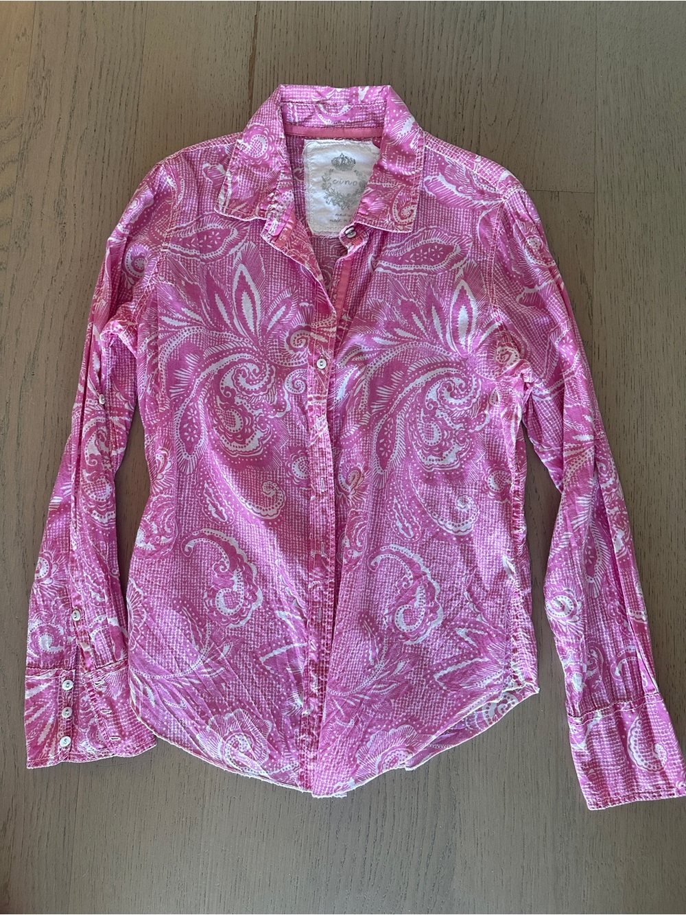 Cino Pink Paisley Button-Front Shirt